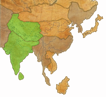 Карта поселений бхакти в Азии
