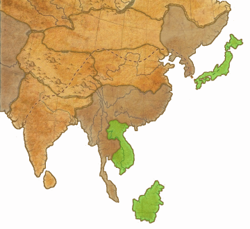 Карта поселений иезуитов в Азии