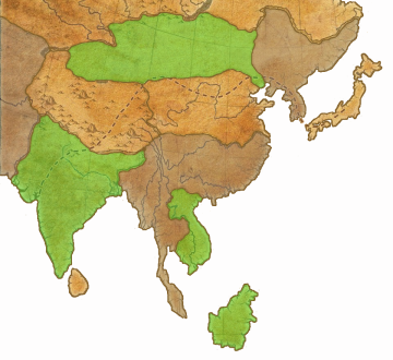 Карта поселений суфи в Азии