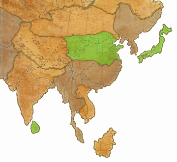 Карта областей расселения (ареал) дзен в Азии